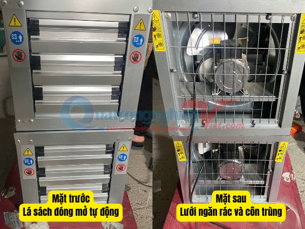 quạt hút công nghiệp 400 với thiết kế 2 mặt tối ưu