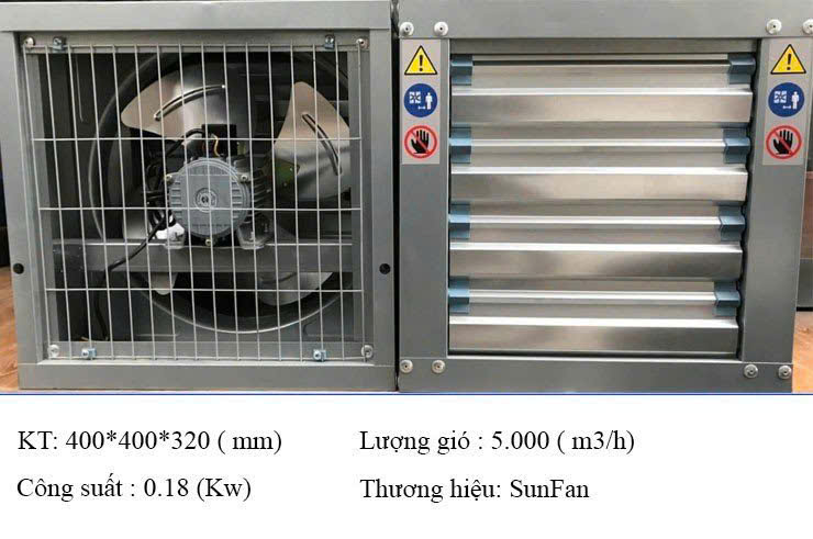 quạt hút gió vuông 400x400 Sunfan