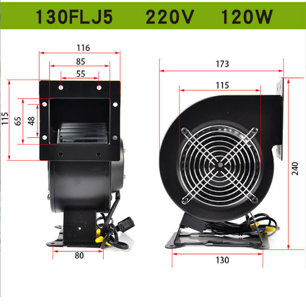 Quạt ly tâm công suất nhỏ 120W